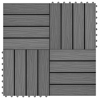 Terrassenfliesen 11 Stk. Tief Geprägt WPC 30x30cm 1 qm Grau - Pazzar.ch