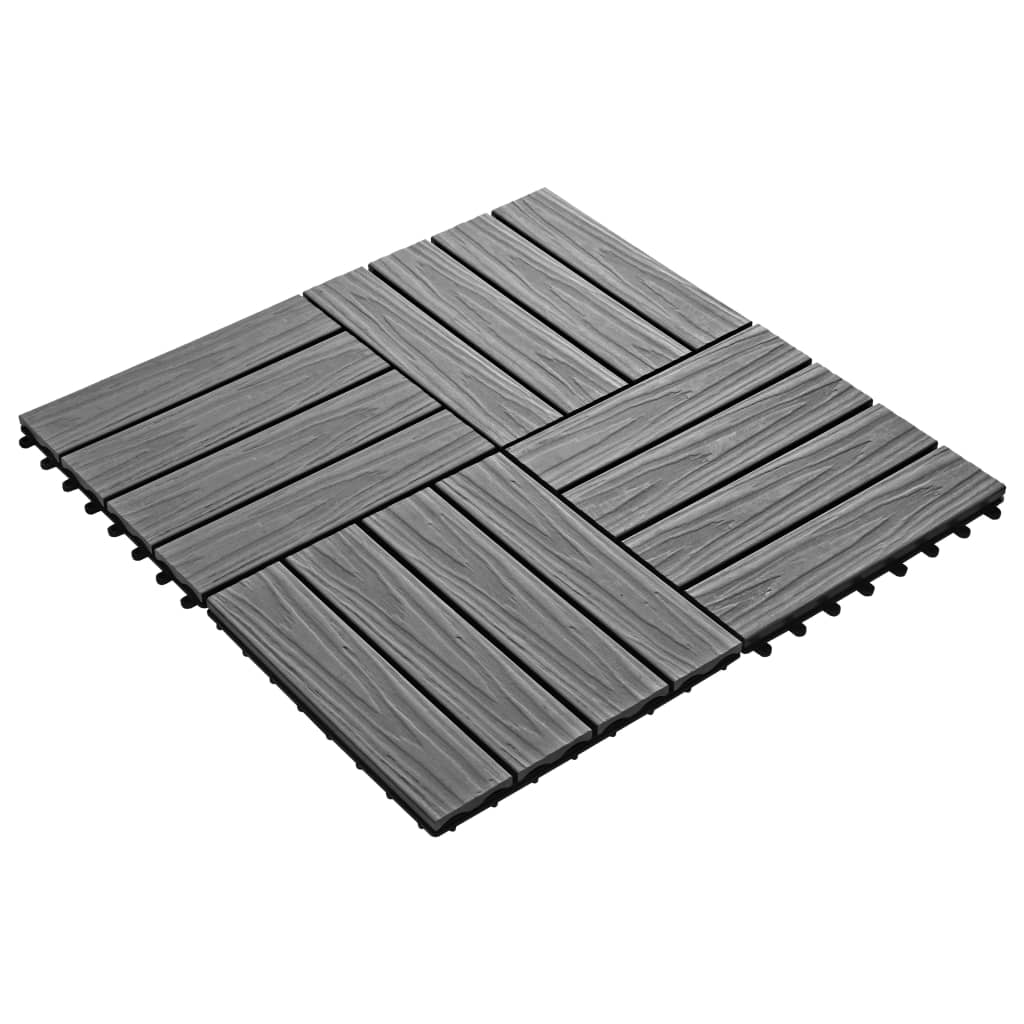 Terrassenfliesen 11 Stk. Tief Geprägt WPC 30x30cm 1 qm Grau - Pazzar.ch