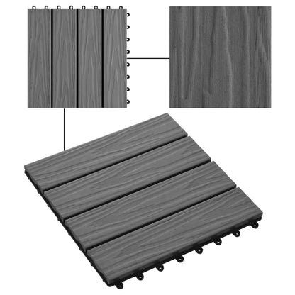 Terrassenfliesen 11 Stk. Tief Geprägt WPC 30x30cm 1 qm Grau - Pazzar.ch
