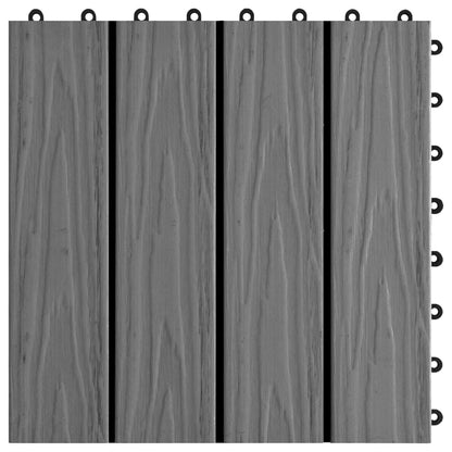 Terrassenfliesen 11 Stk. Tief Geprägt WPC 30x30cm 1 qm Grau - Pazzar.ch