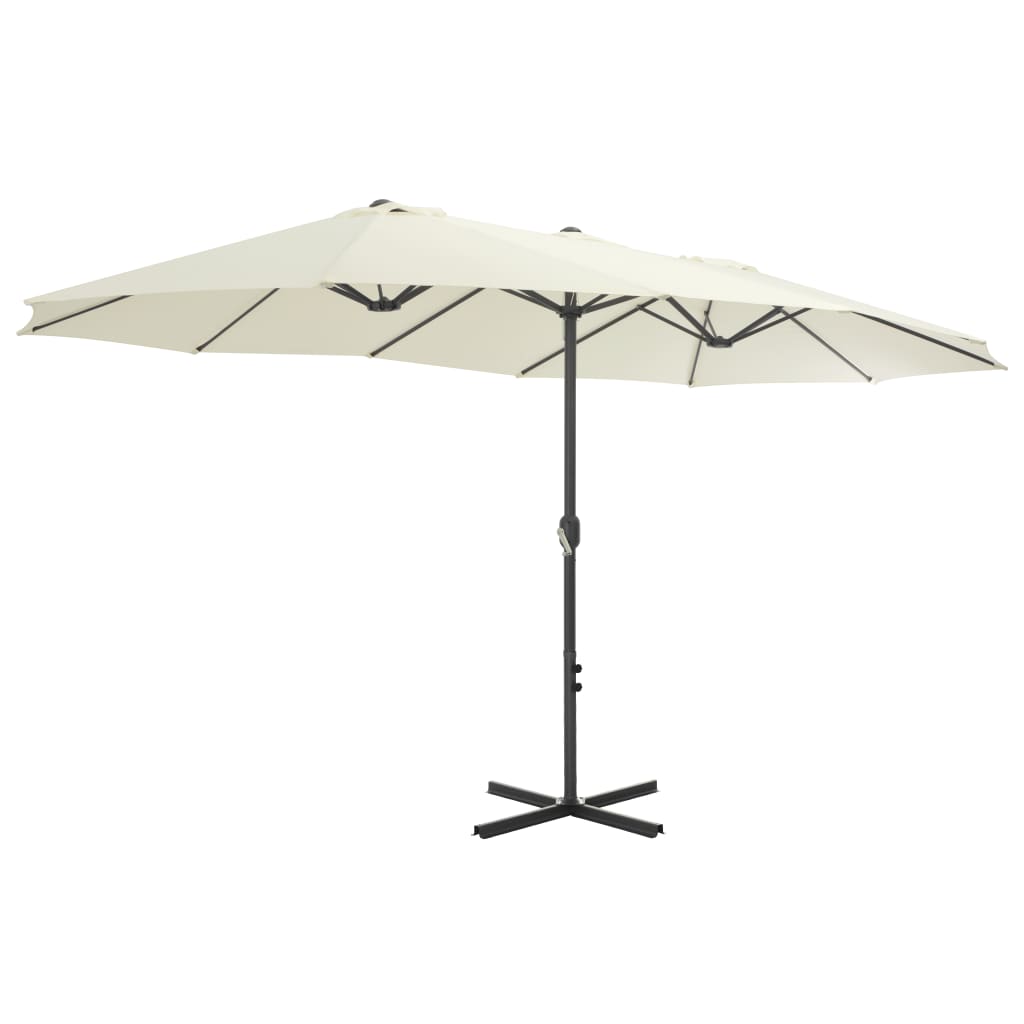 Sonnenschirm mit Aluminium-Mast 460 x 270 cm Sand - Pazzar.ch
