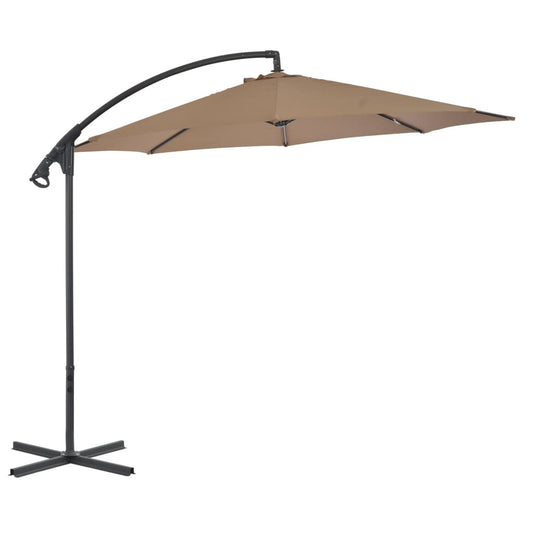 Ampelschirm mit Stahlmast 300 cm Taupe - Pazzar.ch