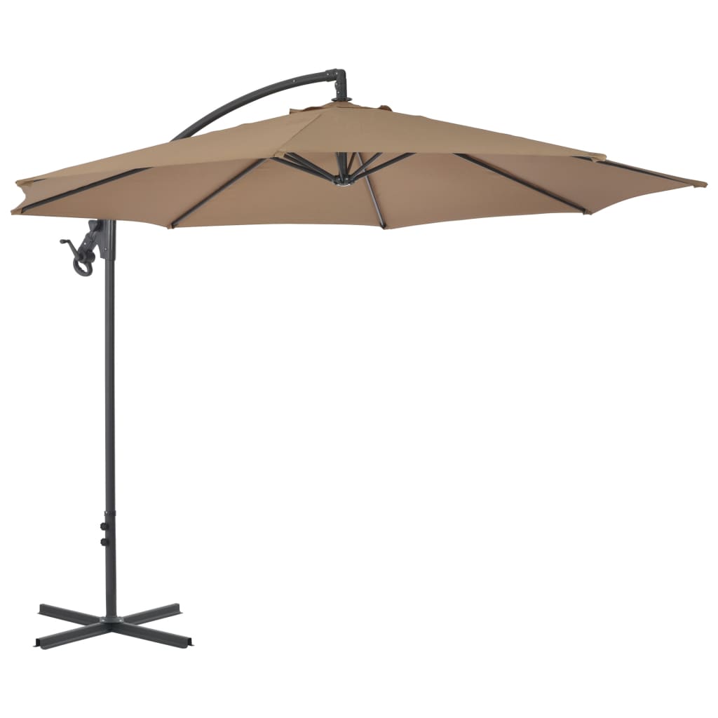 Ampelschirm mit Stahl-Mast 300 cm Taupe