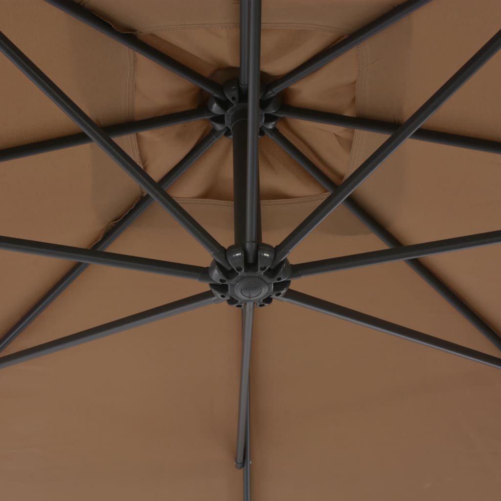 Ampelschirm mit Stahl-Mast 300 cm Taupe