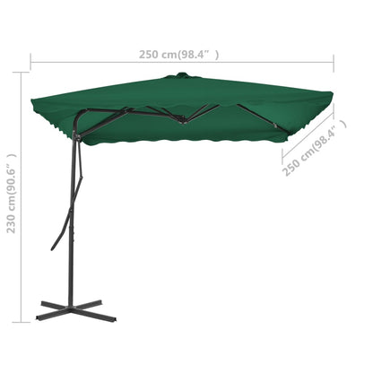 Sonnenschirm mit Stahl-Mast 250×250 cm Grün - Pazzar.ch