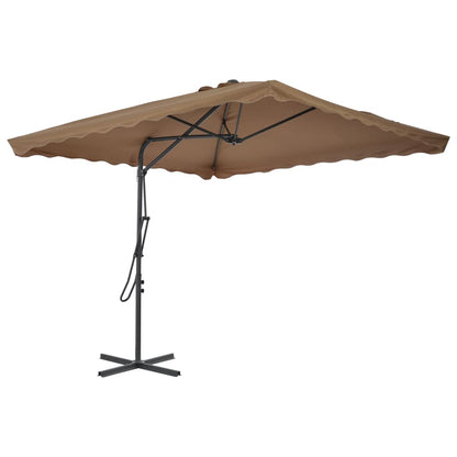 Sonnenschirm mit Stahlmast 250 x 250 cm Taupe - Pazzar.ch