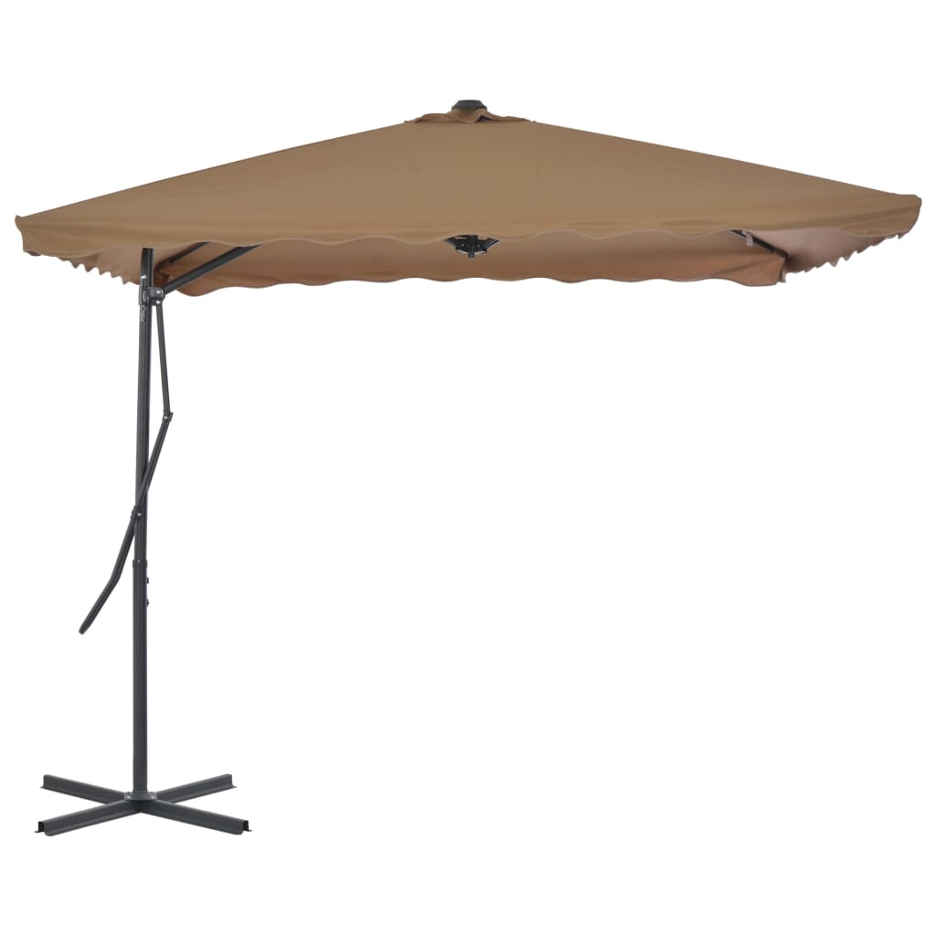 Sonnenschirm mit Stahlmast 250 x 250 cm Taupe - Pazzar.ch
