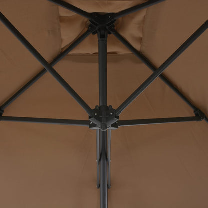 Sonnenschirm mit Stahlmast 250 x 250 cm Taupe - Pazzar.ch
