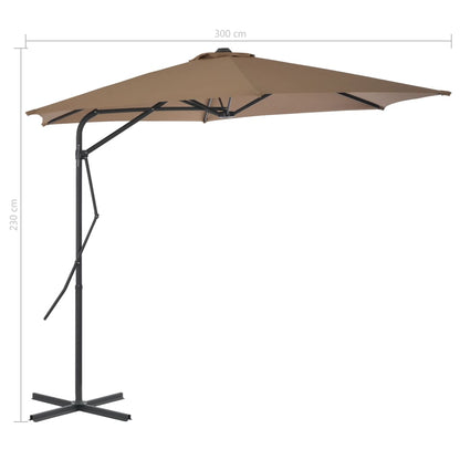 Sonnenschirm mit Stahlmast 300 cm Taupe - Pazzar.ch