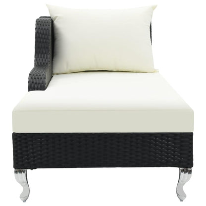 Sonnenliege mit Auflage Poly Rattan Schwarz - Pazzar.ch