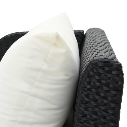 Sonnenliege mit Auflage Poly Rattan Schwarz - Pazzar.ch