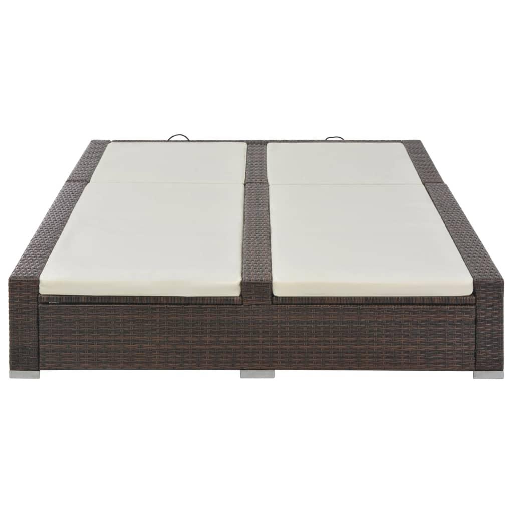 Doppel-Sonnenliege Poly Rattan Braun - Pazzar.ch