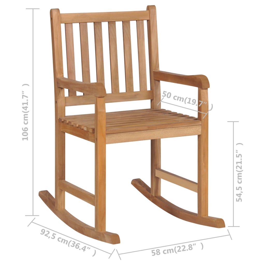 Schaukelstuhl Massivholz Teak - Pazzar.ch