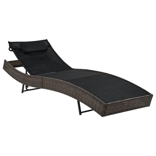 Sonnenliege mit Auflage Poly Rattan Braun - Pazzar.ch