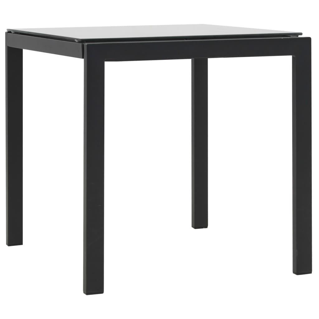 Sonnenliegen 2 Stk. mit Tisch Poly Rattan und Textilene Schwarz - Pazzar.ch