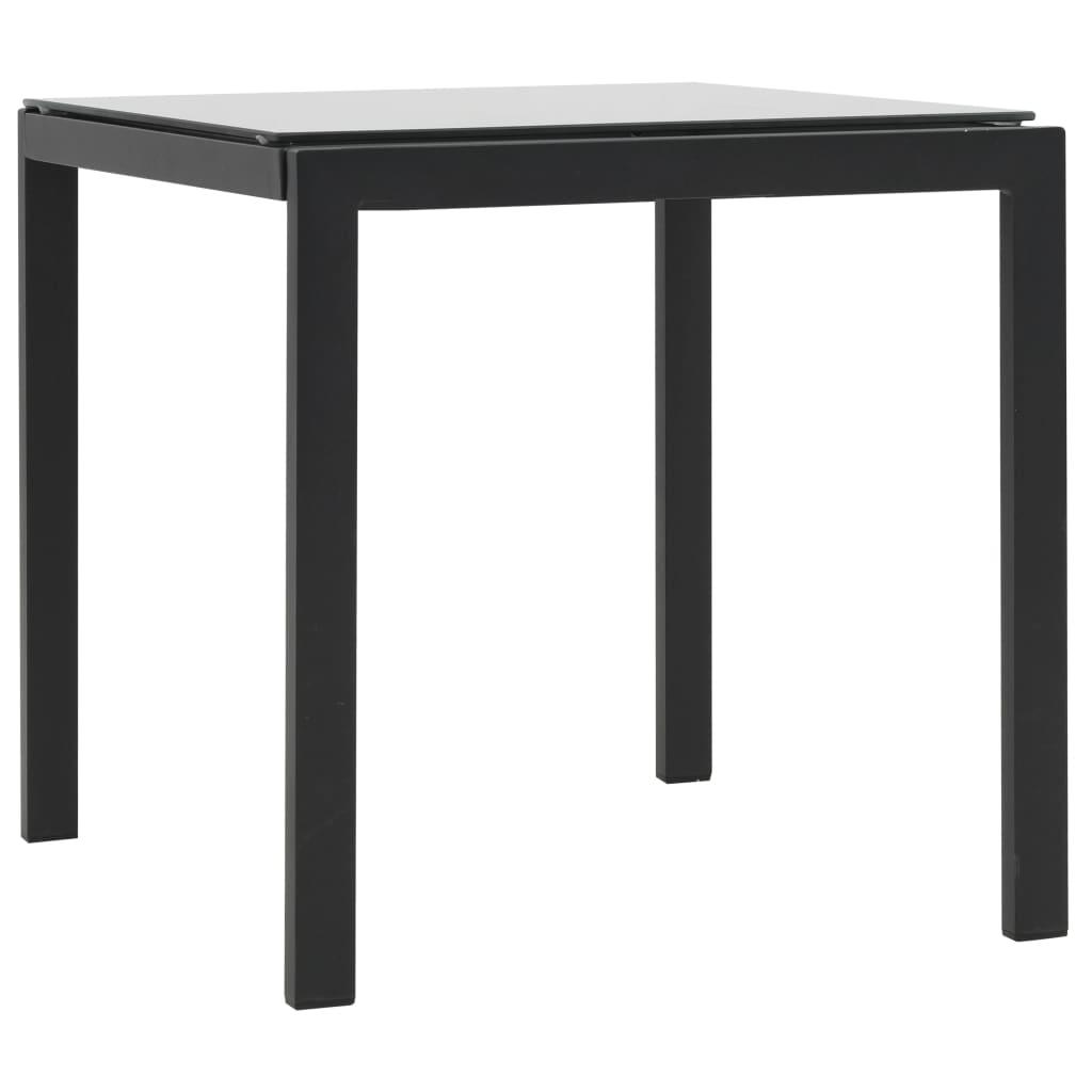 Sonnenliegen 2 Stk. mit Tisch Poly Rattan und Textilene Schwarz - Pazzar.ch