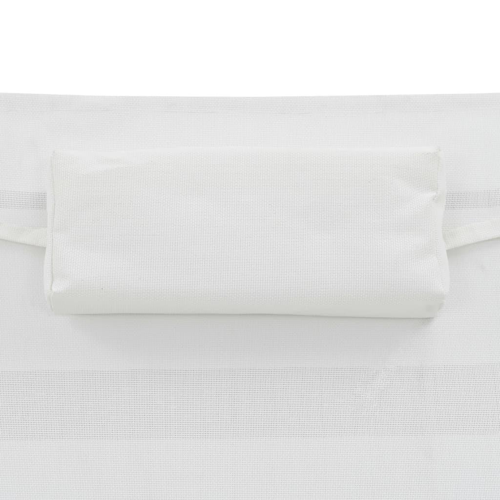 Sonnenliegen 2 Stk. mit Tisch Poly Rattan und Textilene Schwarz - Pazzar.ch