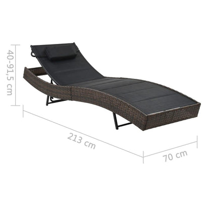 Sonnenliege Poly Rattan und Textilene Braun - Pazzar.ch
