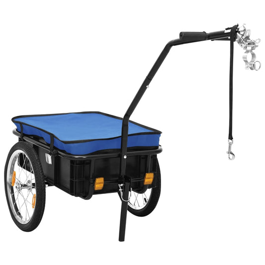 Fahrradanhänger und Handwagen 155x60x83 cm Stahl Blau - Pazzar.ch