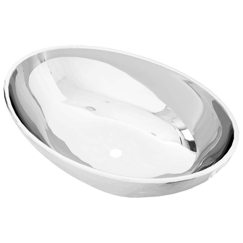 Waschbecken 40 x 33 x 13,5 cm Keramik Silber - Pazzar.ch