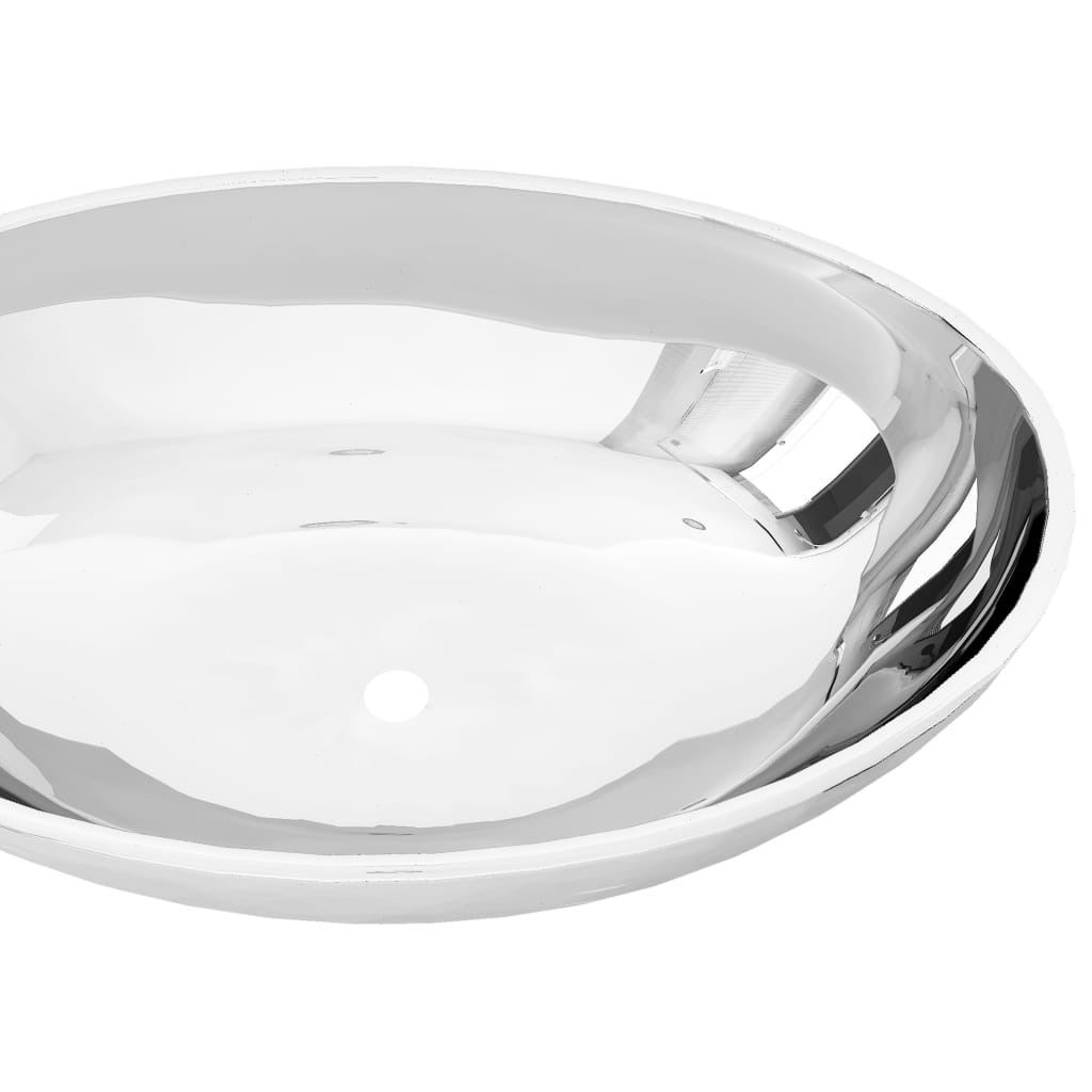 Waschbecken 40 x 33 x 13,5 cm Keramik Silber - Pazzar.ch