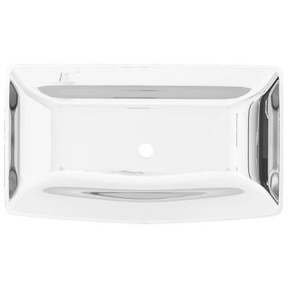 Waschbecken 71 x 38 x 13,5 cm Keramik Silbern - Pazzar.ch