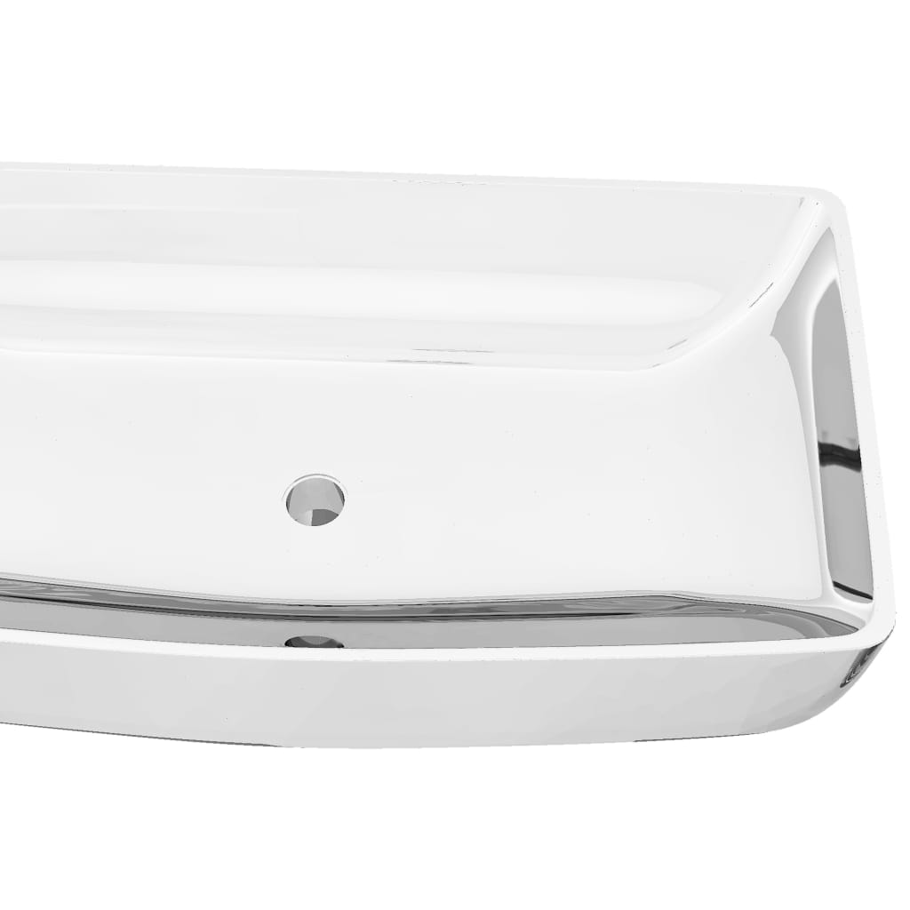 Waschbecken 71 x 38 x 13,5 cm Keramik Silbern - Pazzar.ch