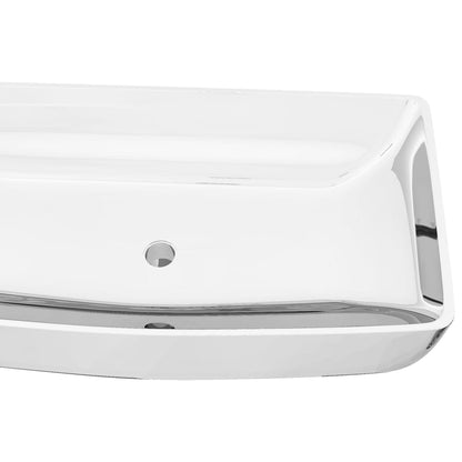 Waschbecken 71 x 38 x 13,5 cm Keramik Silbern - Pazzar.ch