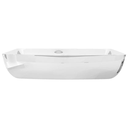 Waschbecken 71 x 38 x 13,5 cm Keramik Silbern - Pazzar.ch