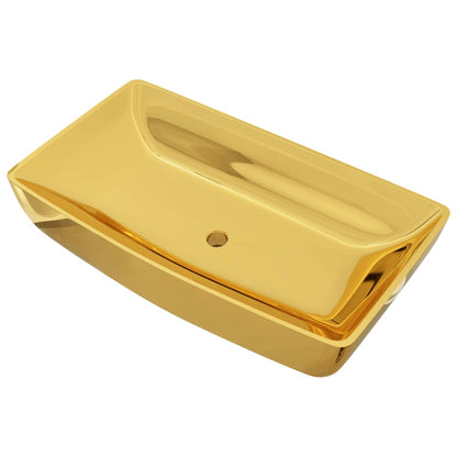 Waschbecken 71 x 38 x 13,5 cm Keramik Golden - Pazzar.ch