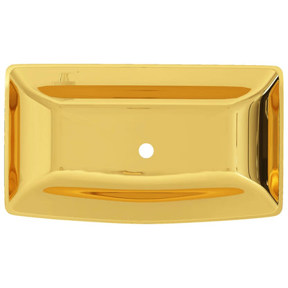 Waschbecken 71 x 38 x 13,5 cm Keramik Golden - Pazzar.ch