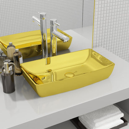 Waschbecken 71 x 38 x 13,5 cm Keramik Golden - Pazzar.ch