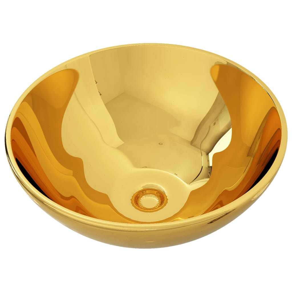 Waschbecken 32,5 x 14 cm Keramik Golden - Pazzar.ch