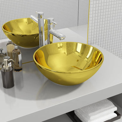 Waschbecken 32,5 x 14 cm Keramik Golden - Pazzar.ch