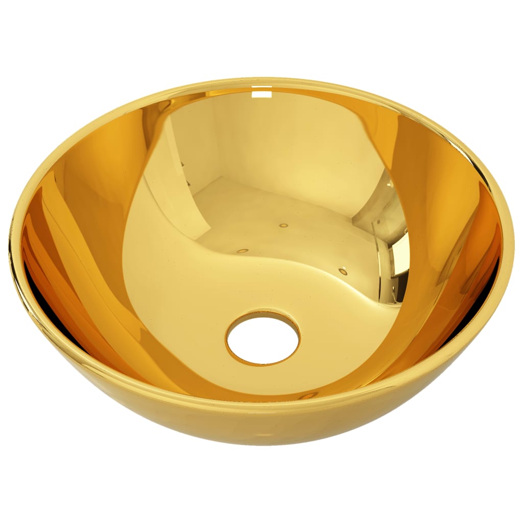 Waschbecken 28 x 10 cm Keramik Golden - Pazzar.ch