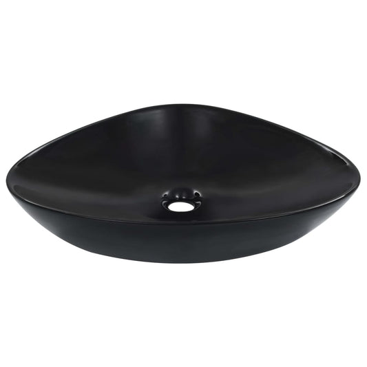 Waschbecken 58,5 x 39 x 14 cm Keramik Schwarz - Pazzar.ch