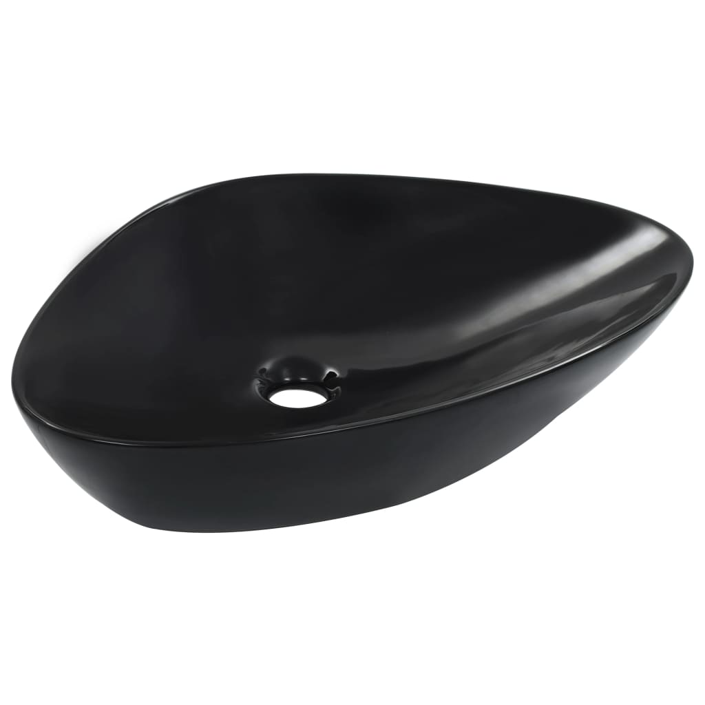 Waschbecken 58,5 x 39 x 14 cm Keramik Schwarz - Pazzar.ch