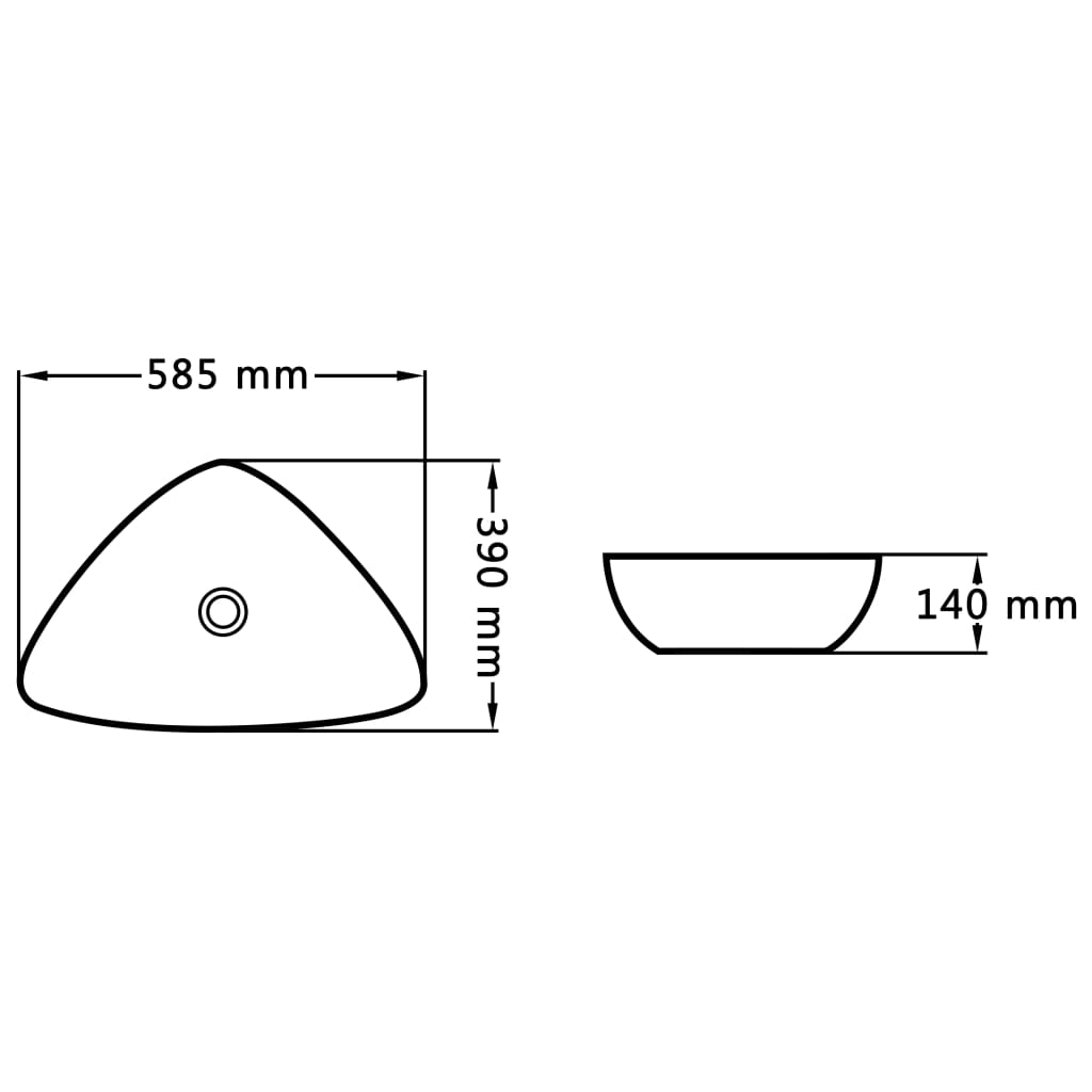 Waschbecken 58,5 x 39 x 14 cm Keramik Schwarz - Pazzar.ch