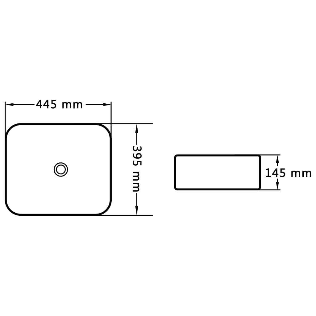 Waschbecken 44,5 x 39,5 x 14,5 cm Keramik Schwarz - Pazzar.ch