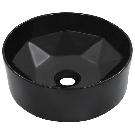 Waschbecken 36 x 14 cm Keramik Schwarz - Pazzar.ch