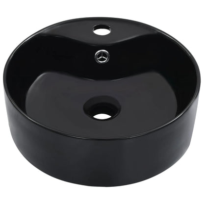 Waschbecken mit Überlauf 36 x 13 cm Keramik Schwarz - Pazzar.ch
