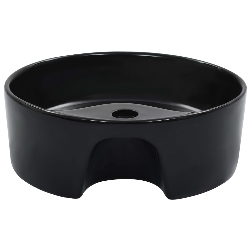Waschbecken mit Überlauf 36 x 13 cm Keramik Schwarz - Pazzar.ch