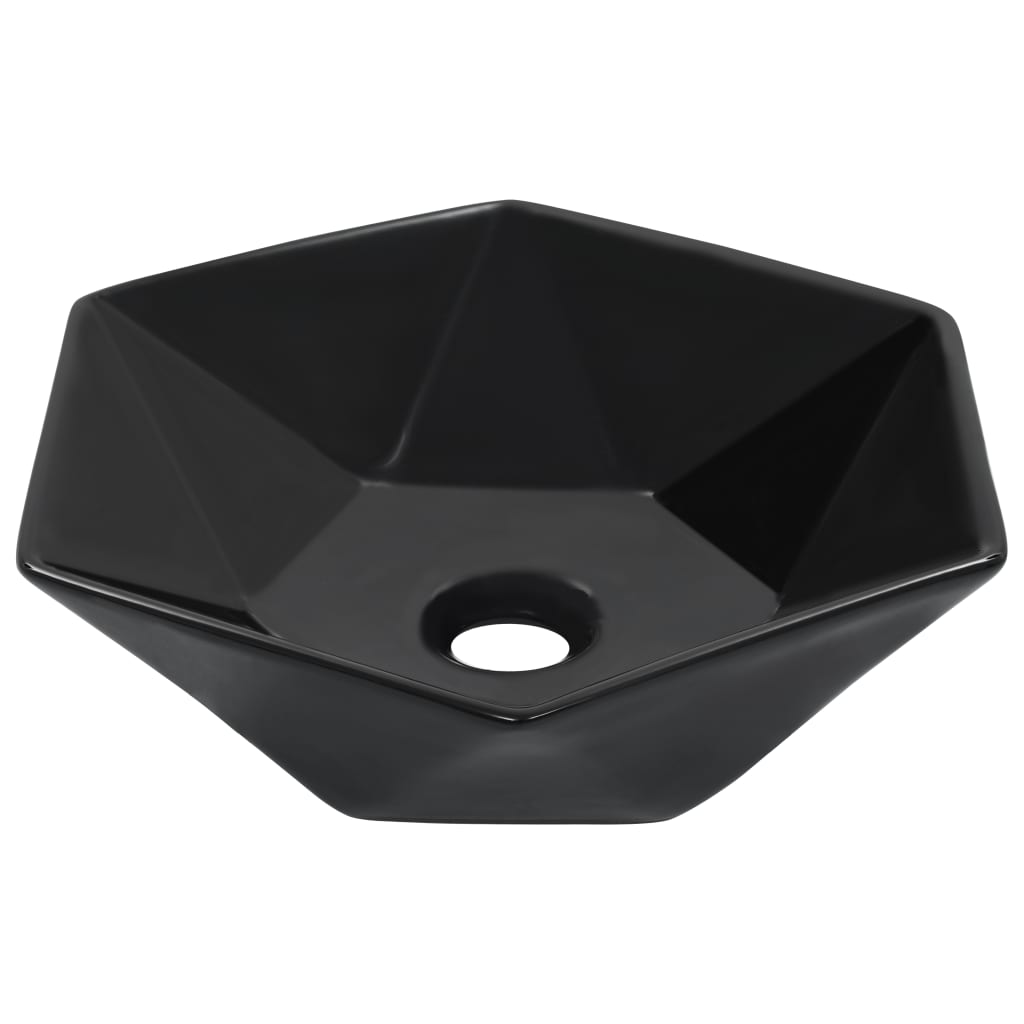 Waschbecken 41 x 36,5 x 12 cm Keramik Schwarz - Pazzar.ch