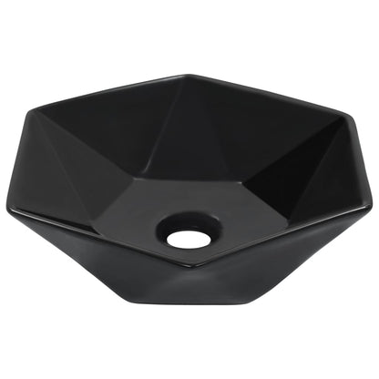 Waschbecken 41 x 36,5 x 12 cm Keramik Schwarz - Pazzar.ch