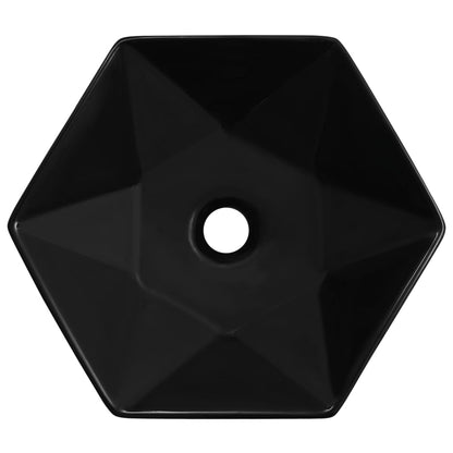 Waschbecken 41 x 36,5 x 12 cm Keramik Schwarz - Pazzar.ch