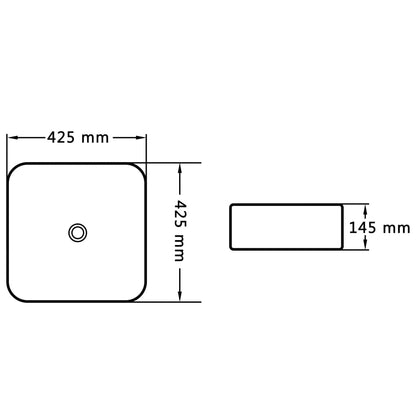 Waschbecken 42,5 x 42,5 x 14,5 cm Keramik Schwarz - Pazzar.ch