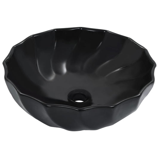 Waschbecken 46 x 17 cm Keramik Schwarz - Pazzar.ch