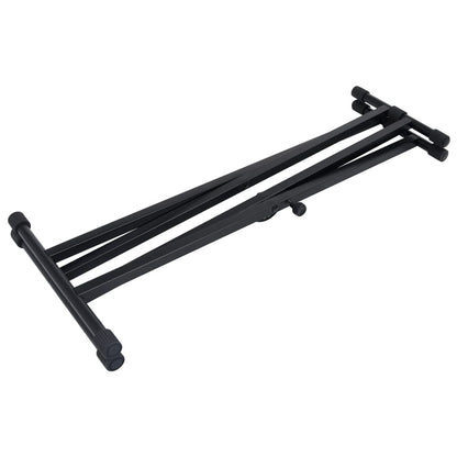 Doppelstrebiger Keyboard-Ständer und Hocker Set Schwarz - Pazzar.ch