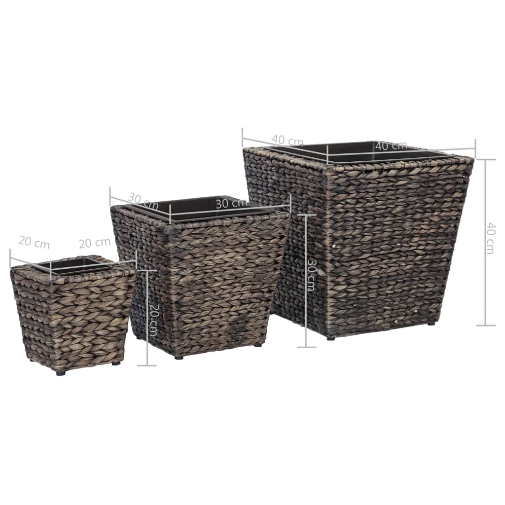 Garten-Hochbeete 3-tlg. Wasserhyazinthe Braun - Pazzar.ch