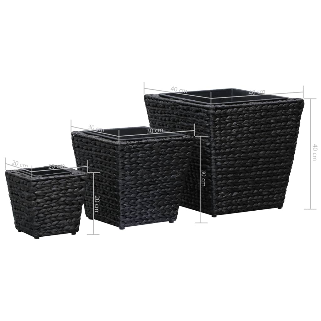 Garten-Hochbeete 3-tlg. Wasserhyazinthe Schwarz - Pazzar.ch